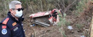 Bursa Büyükşehir itfaiye aracı kazası